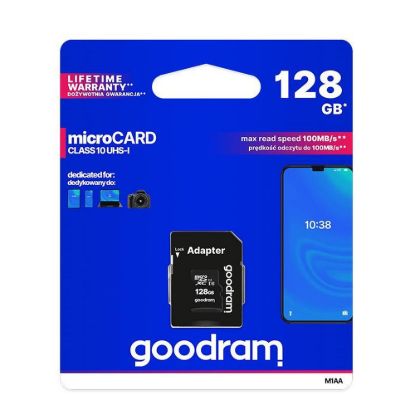 Obrázek GOODRAM MicroSDXC karta 128 GB M1AA, UHS- I Class 10, U1 + adaptér