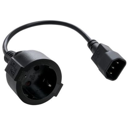 Obrázek Kabel C- TECH síťový adaptér C14 (M) - > schuko (F), 15 cm