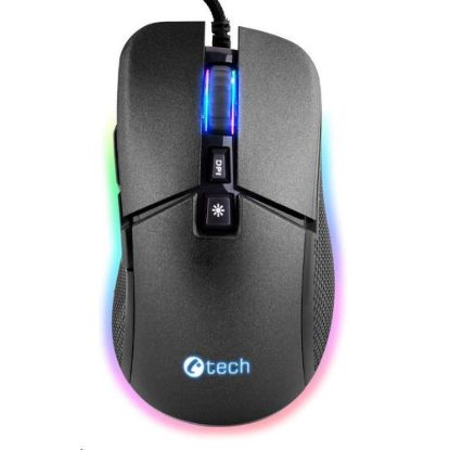 Obrázek C- TECH herní myš Dawn, casual gaming, 6400 DP I, RGB podsvícení, USB