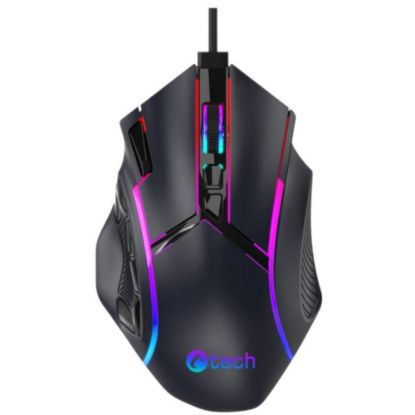 Obrázek C- TECH Herní myš Akali, 12800 DP I, RGB podsvícení, USB, Černá