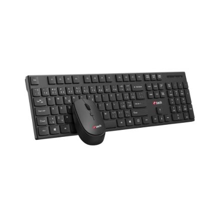 Obrázek C- TECH klávesnice s myší WLKMC- 03, Bezdrátový set 2.4GHz, CZ, Černá