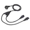 Obrázek C- TECH kabel síťový 220/ 230V napájecí, 1, 8m, rozdvojka Y, VDE