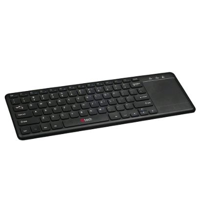 Obrázek C- TECH klávesnice WLTK- 01, bezdrátová s touchpadem, černá, USB