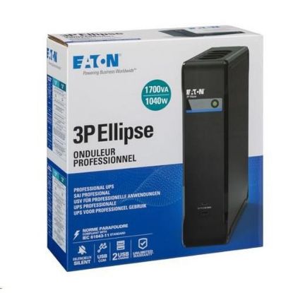 Obrázek Eaton 3P Ellipse UPS USB FR, 1700VA, 1040 W, Vstup: C14, Výstupy: (4) Typ E, (4) Pouze přepěťová ochrana Typ E, USB nab