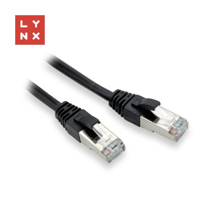 Obrázek LYNX FTP patch kabel Cat5e PVC, CCA, 0, 5m, černý (balení obsahuje 10ks)