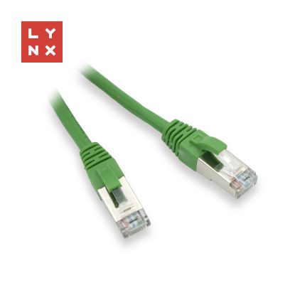 Obrázek LYNX FTP patch kabel Cat5e PVC, CCA, 0, 1m, zelený (balení obsahuje 10ks)