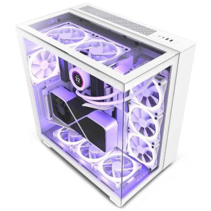 Obrázek NZXT skříň H9 Elite dvoukomorová ATX / 3xRGB 120 mm / 1x 120mm fan / prosklená / RGB&fan controler / bílá