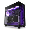 Obrázek NZXT skříň H6 Flow RGB dvoukomorová / MidT / 3 x 120mm RGB fan / 2xUSB 3.2 / USB- C / prosklená / černá