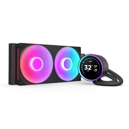 Obrázek NZXT vodní chladič Kraken 280 ELITE RGB / 2 x 140mm RGB fan / 4- pin PWM / LCD disp. / 6 let
