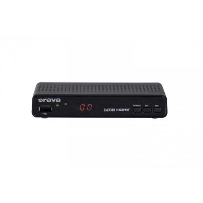 Obrázek Orava DVB- 30 digitální pozemní přijímač DVB- T2, HD, HEVC, PVR, paměť pro 500 programů, SCART, HDMI, ethernet, černá