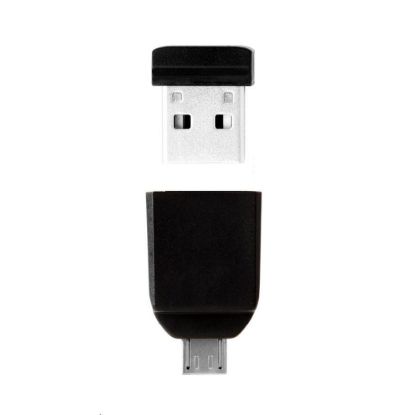 Obrázek VERBATIM Flash Disk 32 GB Store 'n' Stay Nano + micro USB OTG adaptér, USB 2.0, černá
