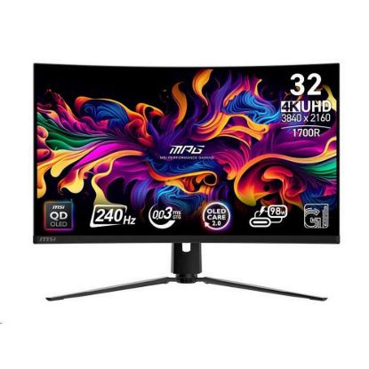 Obrázek MSI LCD MPG 321CURX QD- OLED, 31.5", 3840 x 2160, QD- OLED, 0, 03 ms, VESA 100 x 100, Black