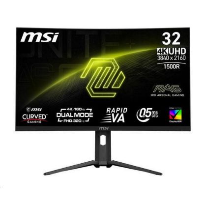 Obrázek MSI LCD MAG 321CUPDF, 31.5", 3840 x 2160, Rapid VA, 160 Hz, 0, 5 ms, VESA 100 x 100, Black