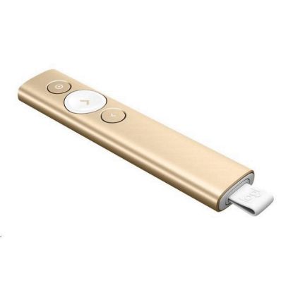 Obrázek Logitech prezentér Spotlight, Bezdrátový, Bluetooth, zlatá
