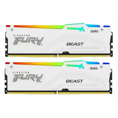 Obrázek KINGSTON DIMM DDR5 64 GB (Kit of 2) 6000MT/ s CL30 Non- ECC FURY Beast RGB EXPO, Bílá