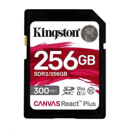 Obrázek Kingston SDXC karta 256 GB Canvas React Plus SDXC UHS- II 300R/ 260 W U3 V90 for Full HD/ 4K/ 8K