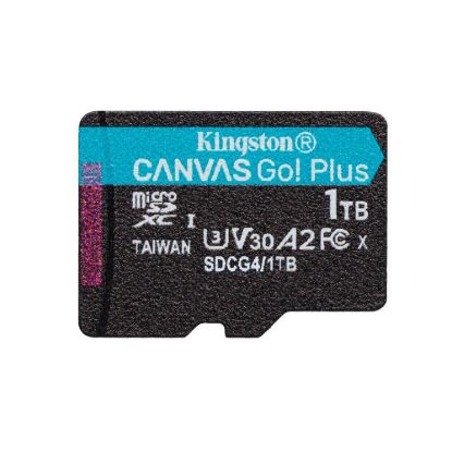 Obrázek Kingston MicroSDXC karta 1 TB Canvas Go! Plus, R: 200/ W: 160MB/ s, Class 10, UHS- I, U3, V30, A2 + Adaptér