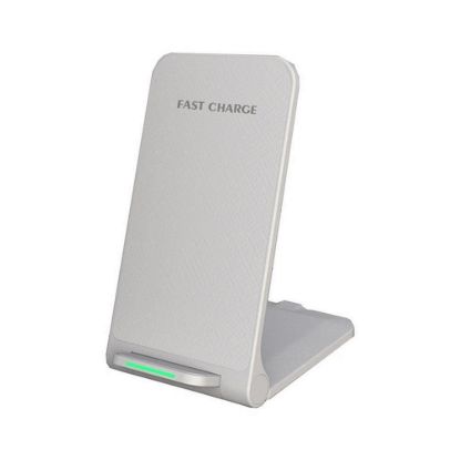 Obrázek 1stCOOL bezdrátová QI nabíječka H18, skládací stojánek, USB- C, bílá