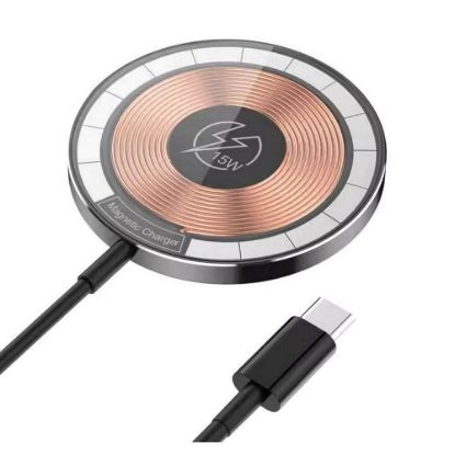 Obrázek 1stCOOL bezdrátová přenosná QI nabíječka 15 W, MagSafe, USB- C, černá