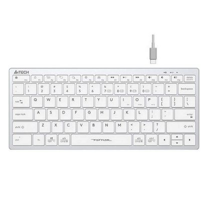 Obrázek A4tech Klávesnice FBX51C, kancelářská klávesnice, membránová, bezdrátová, CZ/ SK, Bílá