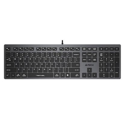Obrázek A4tech Klávesnice FX50, kancelářská nízkoprofilová klávesnice, CZ, šedá