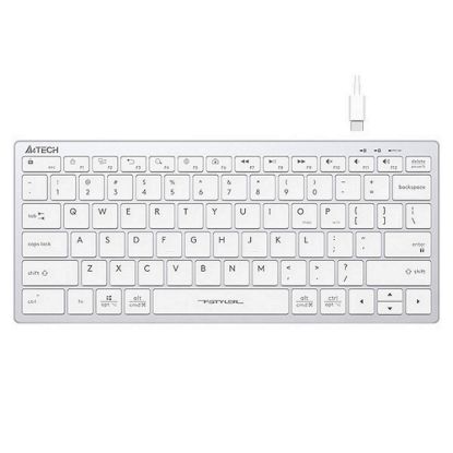 Obrázek A4tech Klávesnice FX51, kancelářská klávesnice, membránová, bezdrátová, CZ/ SK, Bílá