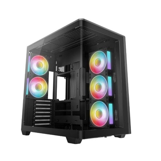 Obrázek DEEPCOOL Case CG590U 5F, ATX, Průhledná bočnice, 5 x 120mm ARGB Fan, černá