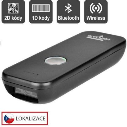 Obrázek Virtuos CCD 2D čtečka Virtuos HW- 856A mini, bezdrátová, kapesní, černá