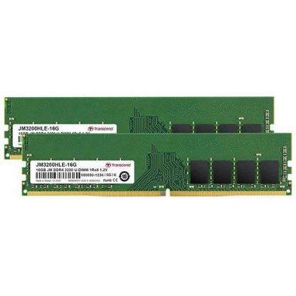 Obrázek TRANSCEND DIMM DDR4 32 GB (Kit of 2) 3200Mhz 1Rx8 2Gx8 CL22 1.2V