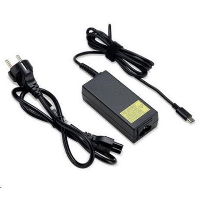 Obrázek ACER 45 W_USB Type C Adapter, Black - pro zařízení s USB C, EU POWER CORD (RETAIL PACK)