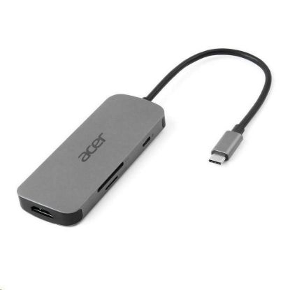 Obrázek ACER Dokovací stanice 7in1 Type- C dongle, 1x HDMI, 3x USB- A 3.2 Gen1, 1x SD 3.0, 1x microSD, 1x USB- C, silver