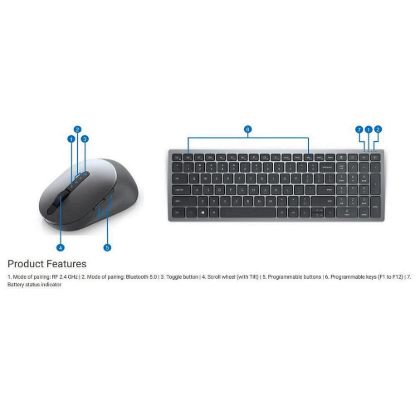 Obrázek DELL Multi- Device Wireless Keyboard and Mouse - KM7120 W - Czech/ Slovak