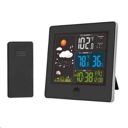 Obrázek Solight TE80 meteostanice, barevný LCD, teplota, vlhkost, RCC, černá