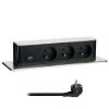 Obrázek Solight 3z + USB A+C výsuvný blok zásuvek, 2m, nerez ocel