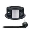 Obrázek Solight 3z + USB A+C 20 W PD, Wireless 10 W, výsuvný blok zásuvek, 2m, černý