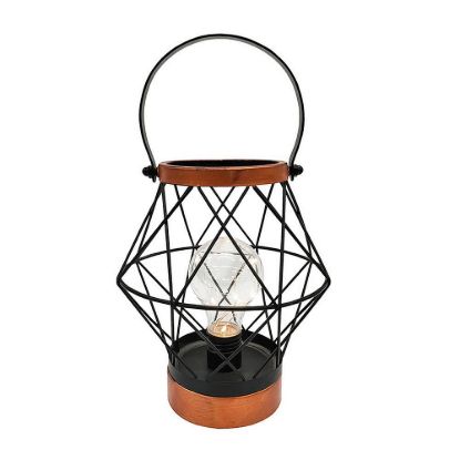 Obrázek Solight kovová lucerna se žárovkou s micro LED, teplá bílá, 3xAA, 20cm