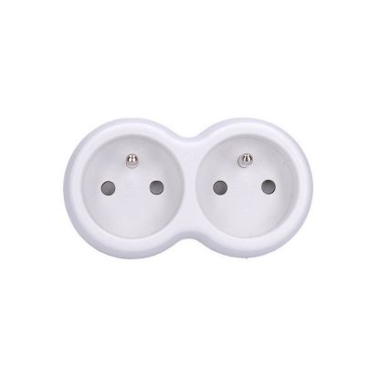 Obrázek Solight rozbočka, 2x 10A, bílá- šedá