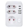 Obrázek Solight rozbočka, 1x 16A + 2x 2, 5A, 2xUSB A+C, bílá, vypínač