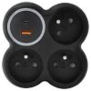Obrázek Solight rozbočka, 3x 15A, USB A+C rychlonabíječka 20 W PD, matná černá