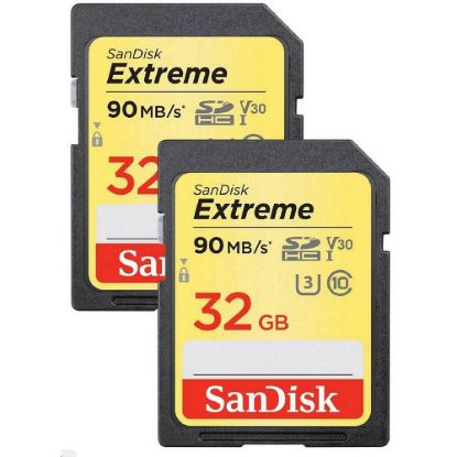 Obrázek SanDisk SDHC karta 32 GB Extreme (90MB/ s V30 UHS- I U3) 2- pack