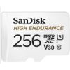 Obrázek SanDisk MicroSDXC karta 256 GB High Endurance (R: 100/ W: 40 MB/ s, Class 10, U3 V30) + adaptér