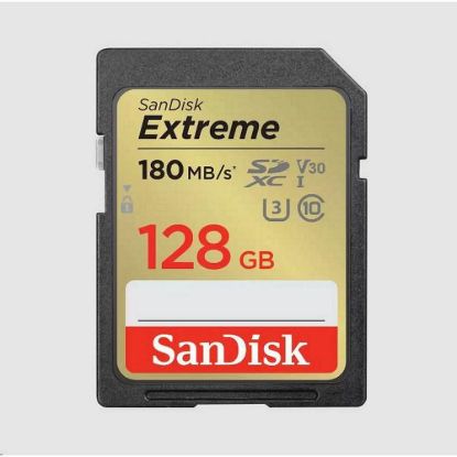 Obrázek SanDisk SDXC karta 128 GB Extreme (180 MB/ s Class 10, UHS- I U3 V30)
