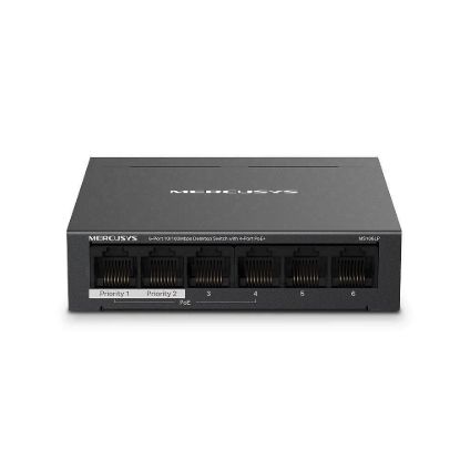 Obrázek MERCUSYS switch MS106LP (6 x 100Mb/ s, 4xPoE+, 40 W, fanless)