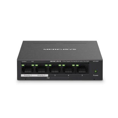 Obrázek MERCUSYS switch MS105GP (5xGbE, 4xPoE+, 65 W, fanless)