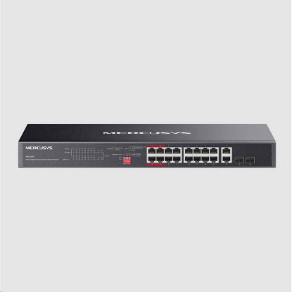 Obrázek MERCUSYS switch MS120GP (16xGbE, 14xPoE+, 2xGbE/ SFPcombo, 192 W)