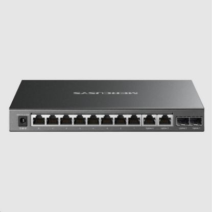 Obrázek MERCUSYS switch MS112GMP (8xGbE, 2xGbE, 2xSFP, 8xPoE+, 110 W, fanless)