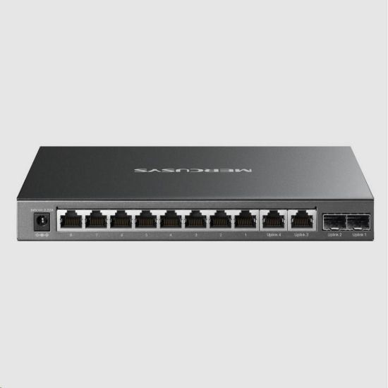 Obrázek MERCUSYS switch MS112GMP (8xGbE, 2xGbE, 2xSFP, 8xPoE+, 110 W, fanless)