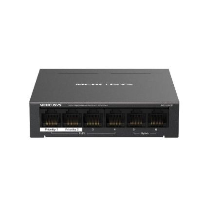 Obrázek MERCUSYS switch MS106GP (6xGbE, 4xPoE+, 65 W, fanless)