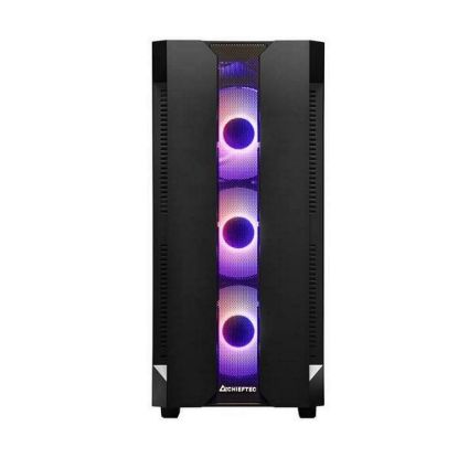 Obrázek CHIEFTEC skříň Miditower Gaming HUNTER, Black, 4x RGB Rainbow Fan, 2 x USB 3.0, side glass