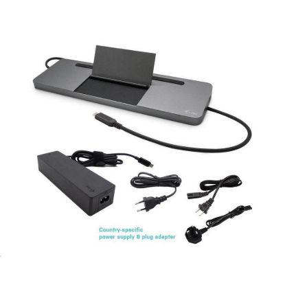 Obrázek i- tec USB- C Metal Ergonomic 4K 3x Display Docking Station with Power Delivery 85 W + i- tec Universal Charger 100 W…